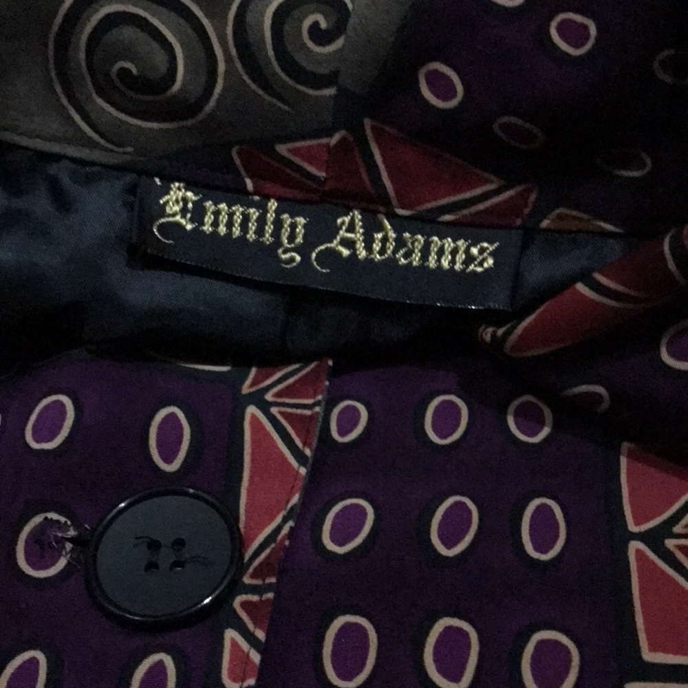 Vintage 80s Emily Adams Blazer Jacket Women Medium Geometric Pop Art Jewel Tone - Picture 4 of 9